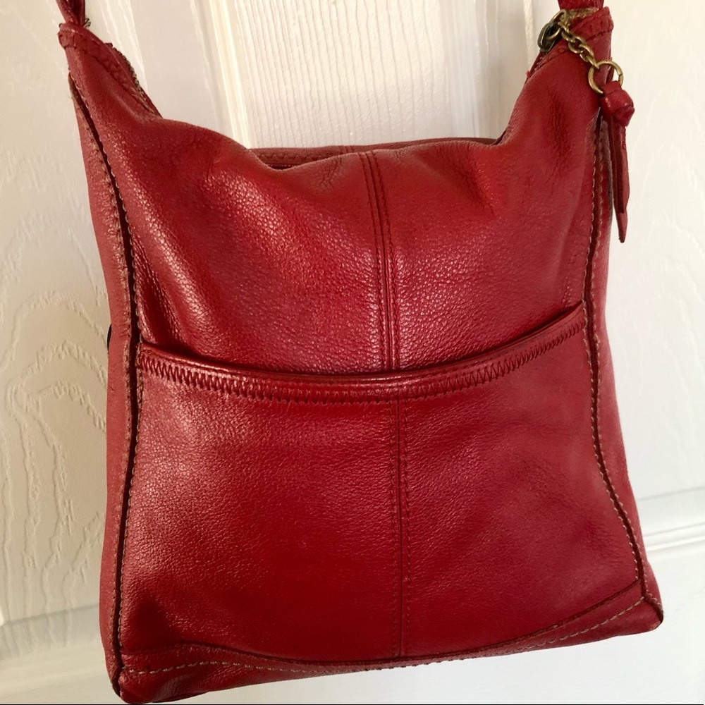 The Sak Lucia red leather convertible cross body shoulder bag